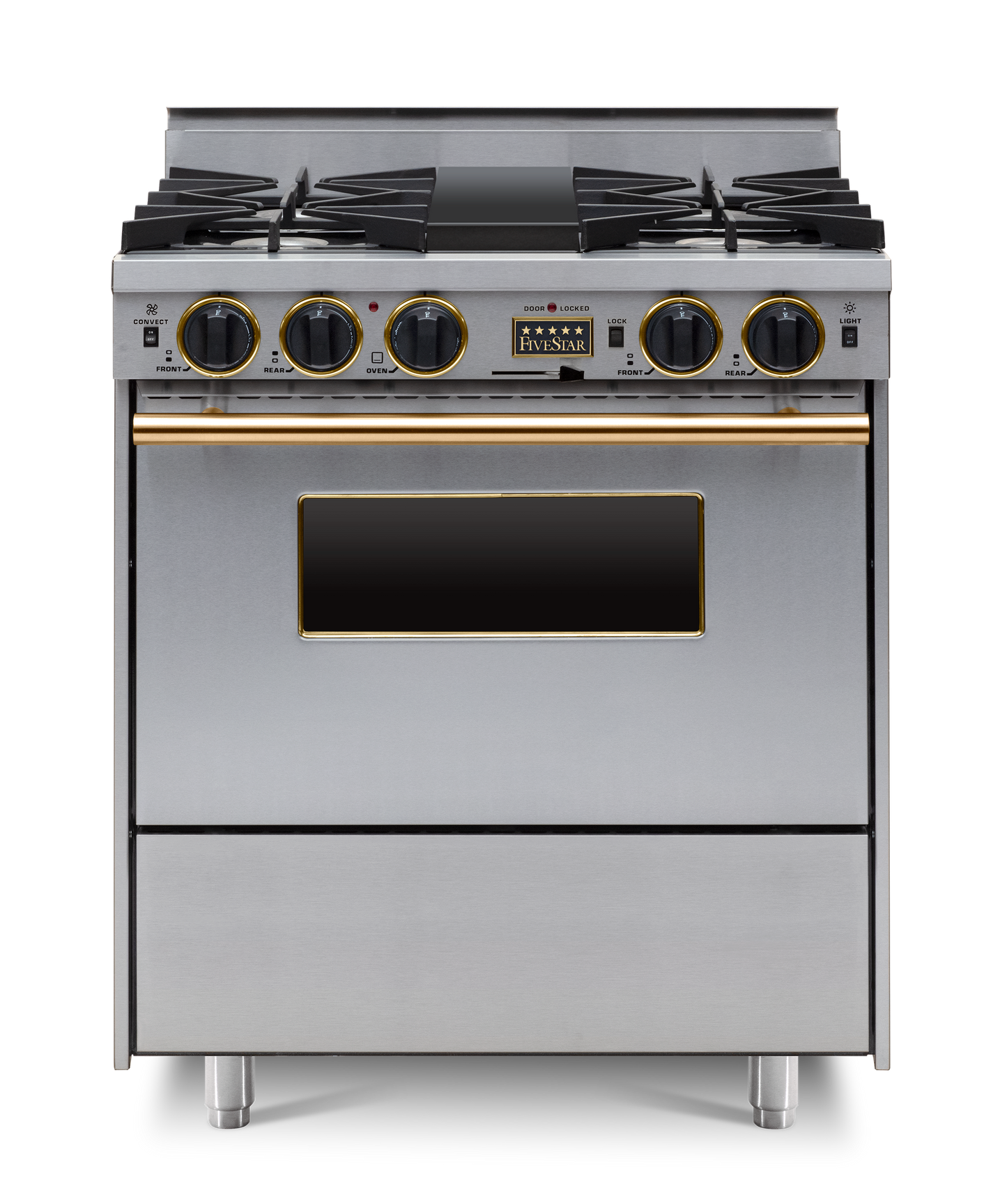 30” LP Gas Dual-Fuel Self-Cleaning Convection Range - Open Burners