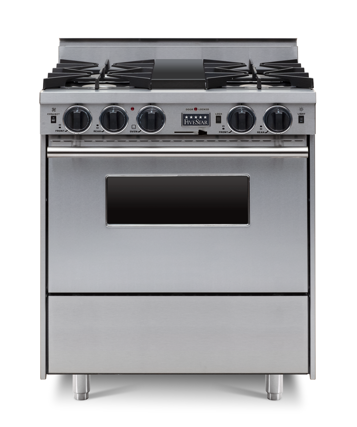 30” LP Gas Dual-Fuel Self-Cleaning Convection Range - Open Burners