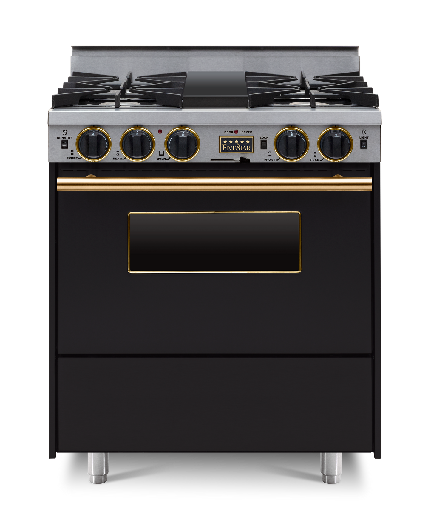 30” LP Gas Dual-Fuel Self-Cleaning Convection Range - Open Burners