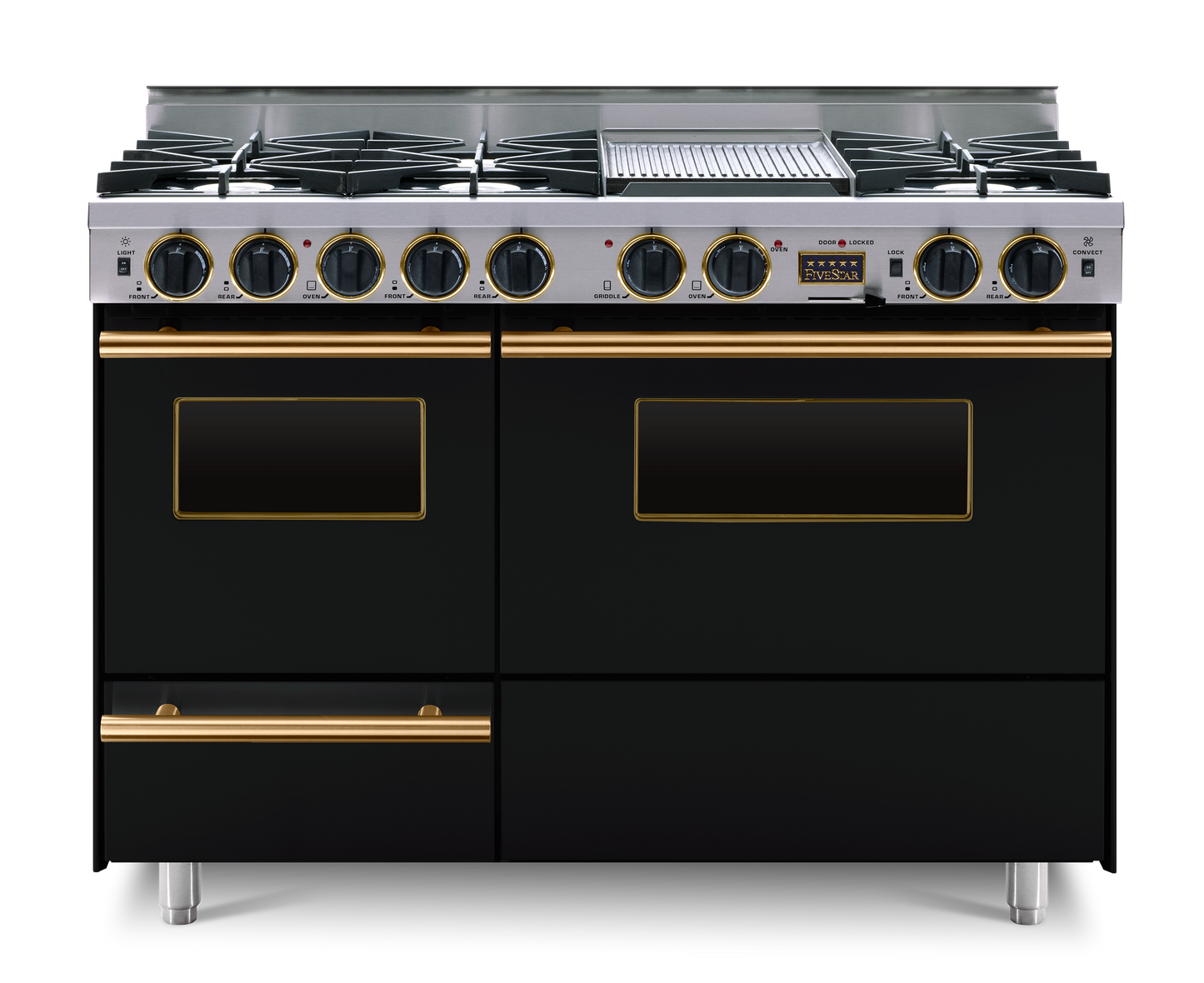 48” True Dual-Fuel Self-Cleaning Convection Range - Open Burners