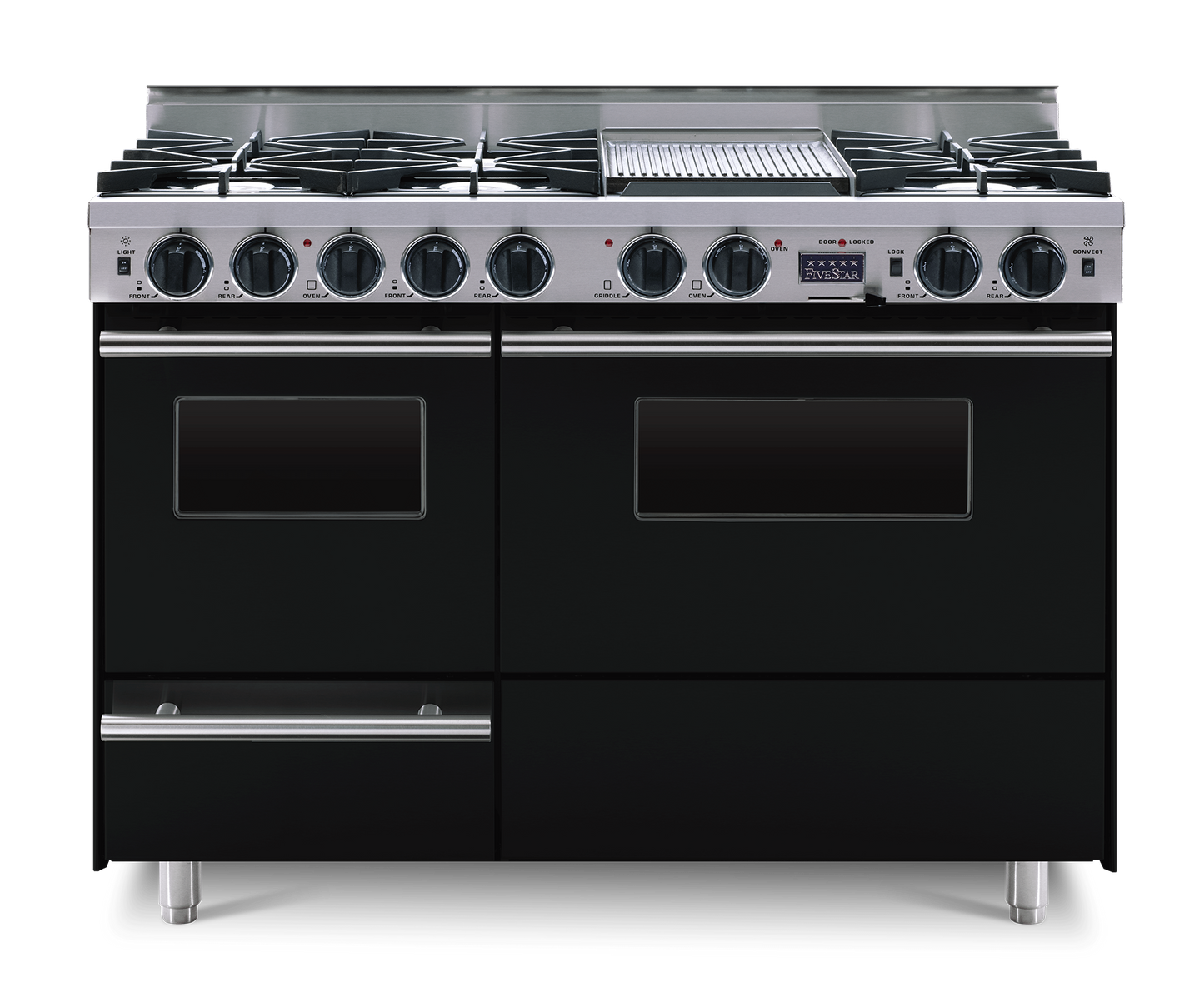 48” True Dual-Fuel Self-Cleaning Convection Range - Open Burners