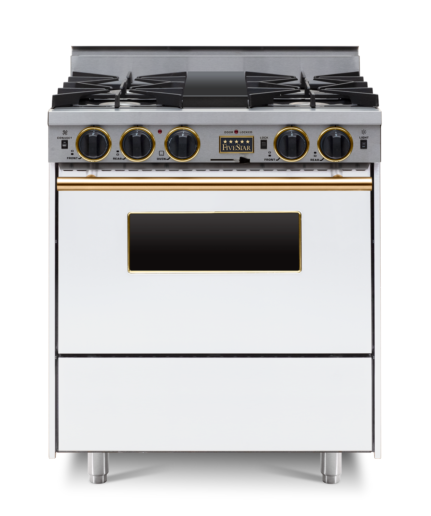 30” LP Gas Dual-Fuel Self-Cleaning Convection Range - Open Burners