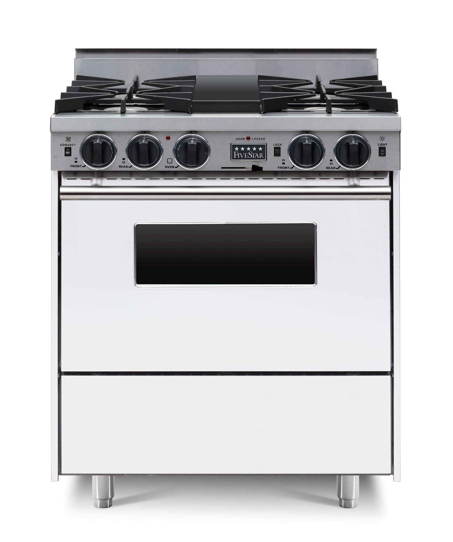 30” LP Gas Dual-Fuel Self-Cleaning Convection Range - Open Burners