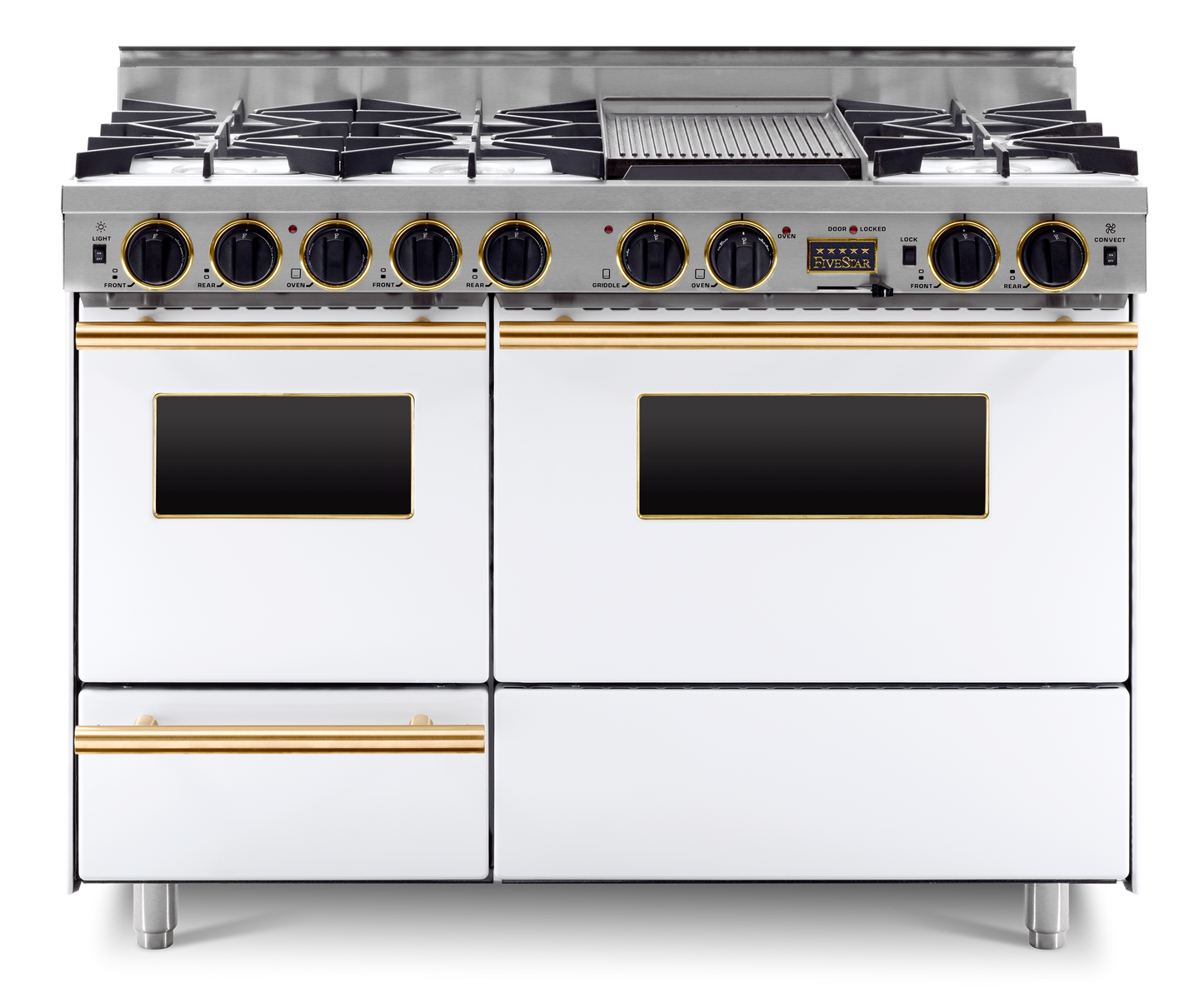 48” True Dual-Fuel Self-Cleaning Convection Range - Open Burners