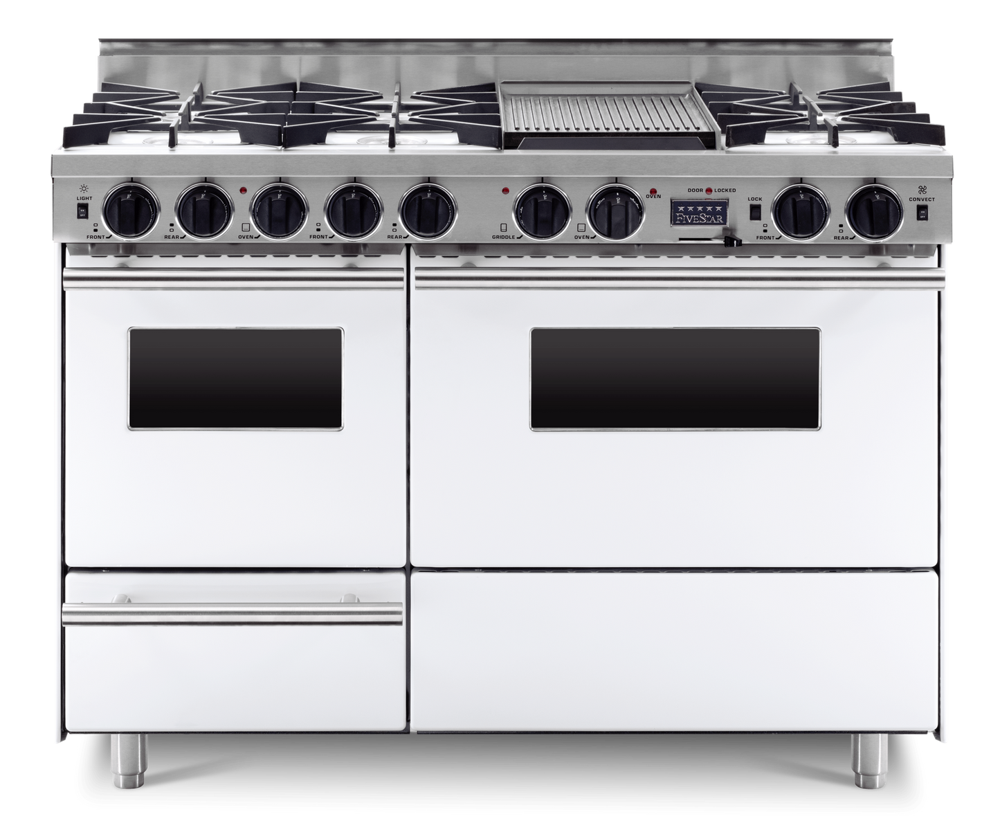 48” True Dual-Fuel Self-Cleaning Convection Range - Open Burners