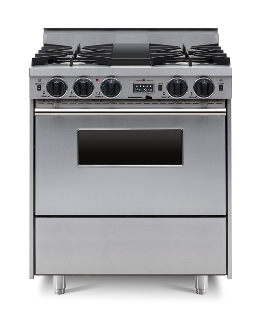 30” Dual-Fuel Self-Cleaning Convection Range - Open Burners