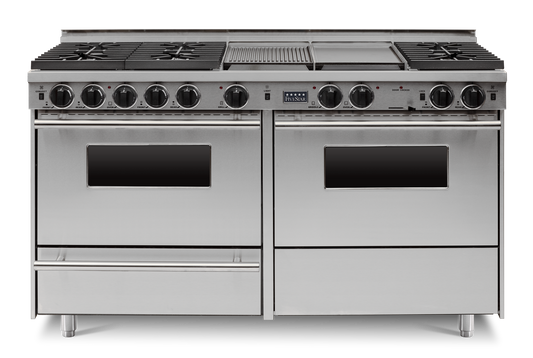 60" True Dual-Fuel Self-Cleaning Convection Range - Sealed Burners